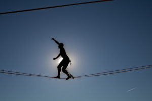 highlining in the sun