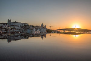 sunrise over the pool