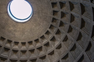 the ceiling of the Pantheon