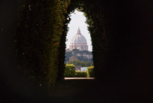 View of the Saint Peter's Basilica through the keyhole